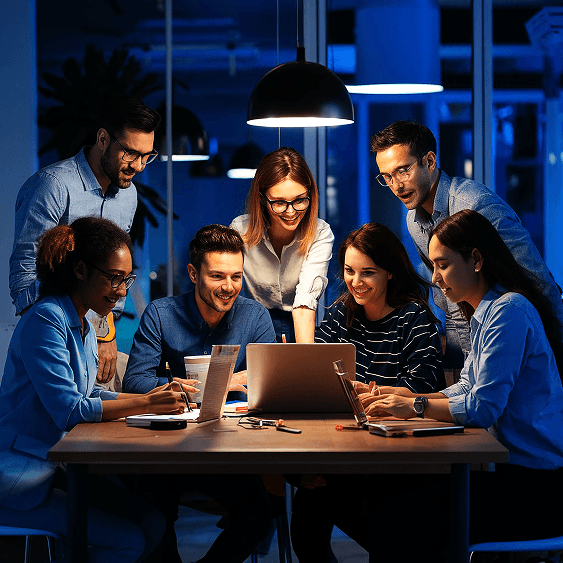 Team collaborating on IT solutions