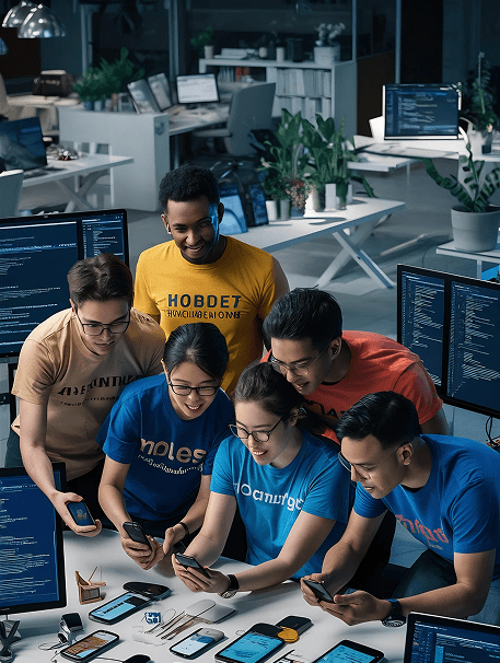 Our development team collaborating